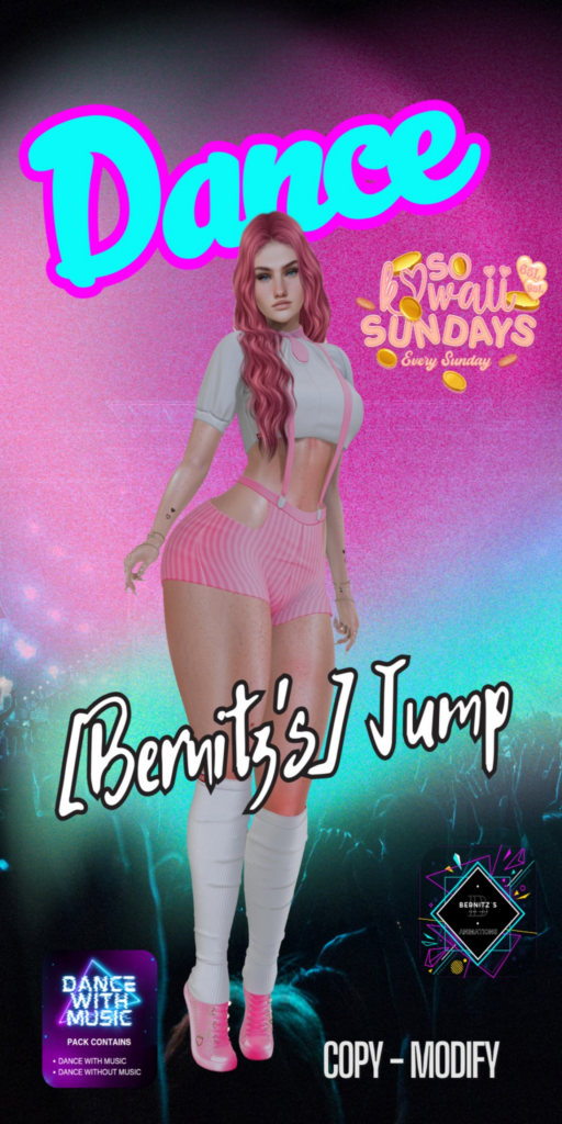 Jump Dance Animations	&lt;a href=&quot;http://maps.secondlife.com/secondlife/Gauguin/13/94/4049&quot; target=&quot;_blank&quot;&gt;Teleport&lt;/a&gt;