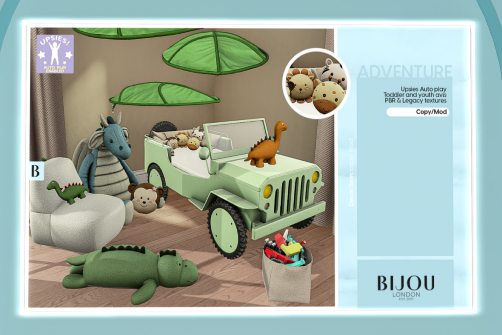 Adventure Bedroom Set, L$250-L$499 each/L$1999 FP