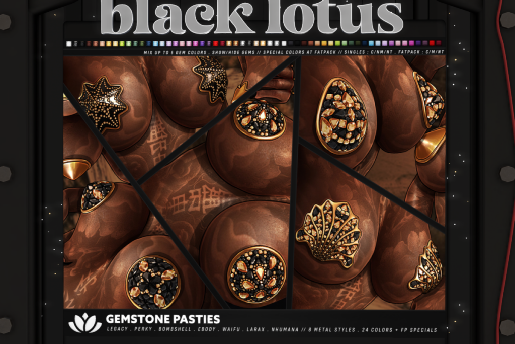 Gemstone Pasties - Legacy/MaitreyaX/Nhumana/Reborn/+mods, L$315 each/L$815 each FP