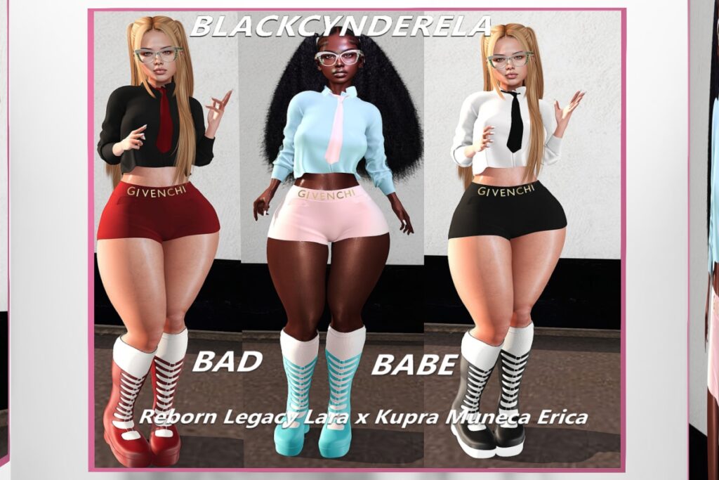 Bad Babe Outfit - Erika/Inithium/Legacy/MaitreyaX/Reborn/Yentements, L$289 each/L$799 FP