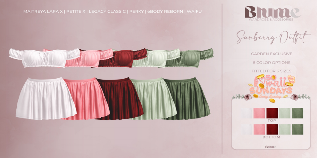 Sunberry Outfit - Legacy/MaitreyaX/Reborn/+mods	&lt;a href=&quot;http://maps.secondlife.com/secondlife/Bruschetta/149/46/1301&quot; target=&quot;_blank&quot;&gt;Teleport&lt;/a&gt;