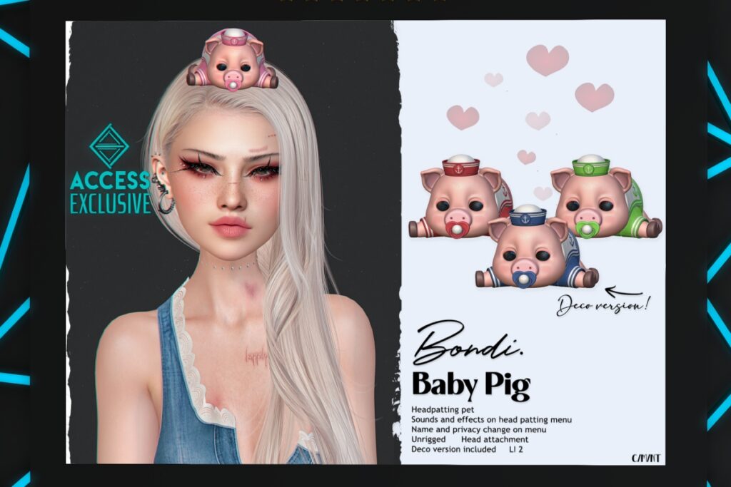 Baby Pig Accessory &amp; Decor, L$295 each/L$445 FP