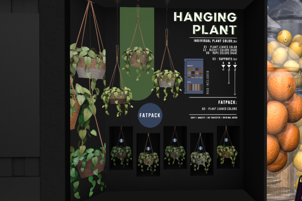 Hanging Plant 	&lt;a href=&quot;http://maps.secondlife.com/secondlife/AM%20corporate/93/83/1508&quot; target=&quot;_blank&quot;&gt;Teleport&lt;/a&gt;