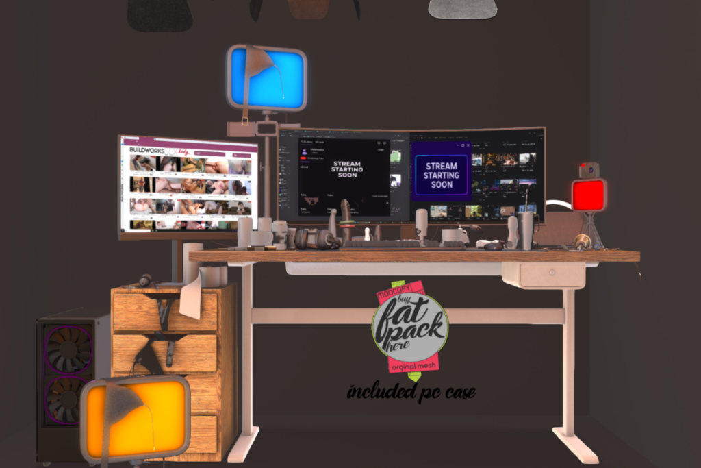 Kinky Streamer Desk, L$990 each