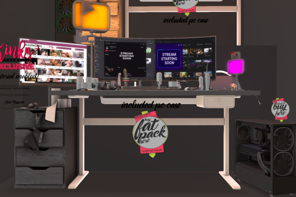 Kinky Streamer Desk, L$990 each