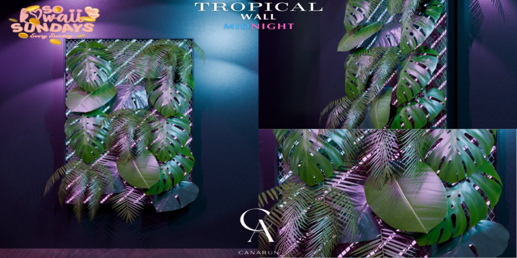 Tropical Wall Decor	&lt;a href=&quot;http://maps.secondlife.com/secondlife/Canarun/241/130/24&quot; target=&quot;_blank&quot;&gt;Teleport&lt;/a&gt;