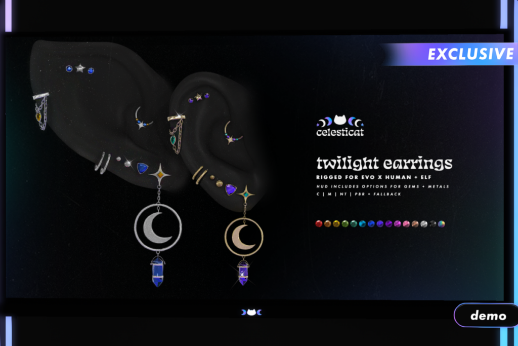 Twilight Earrings - EvoX Ears, L$350