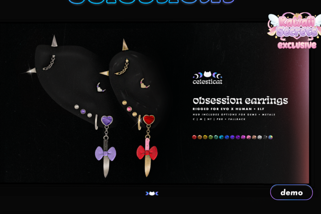 Obsession Earrings - EvoX, L$350