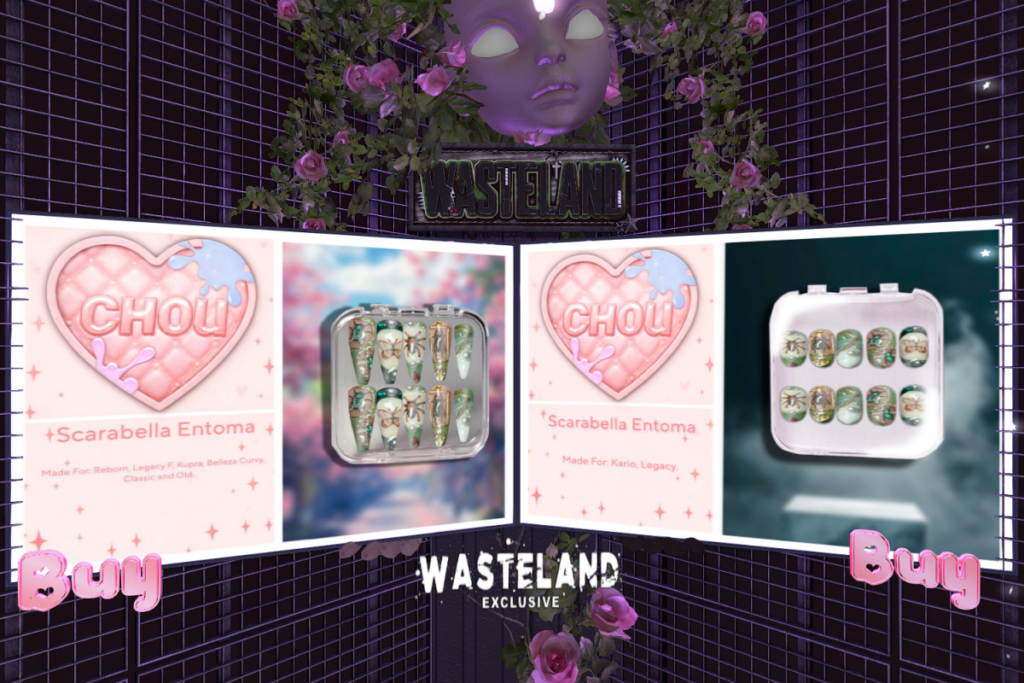 Scarabella Entoma Nail Set - Belleza OG/GenX/Inithium/Legacy/Reborn, L$399 | Scarabella Entoma Nail Set - Kario/Legacy M, L$399