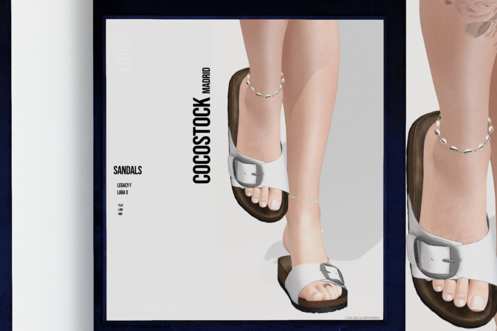 Madrid Sandals - Legacy/MaitreyaX, L$389 each/L$1899 each FP/L$2999 MP