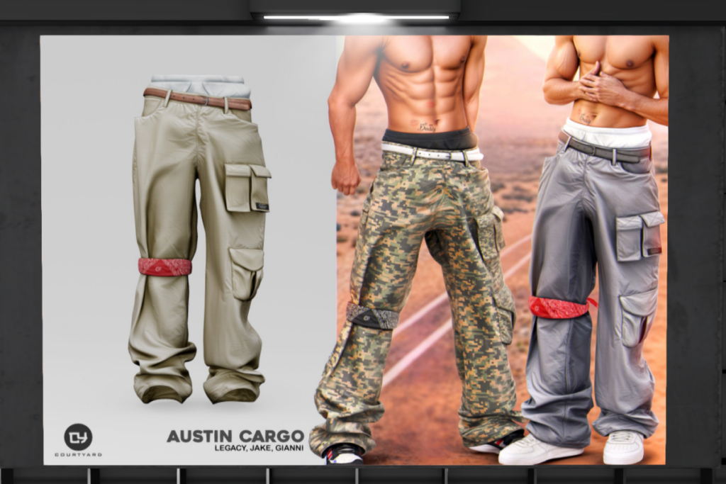 Austin Cargo Pants - Gianni/Jake/Legacy, L$299-L$350 each/ L$1599 FP