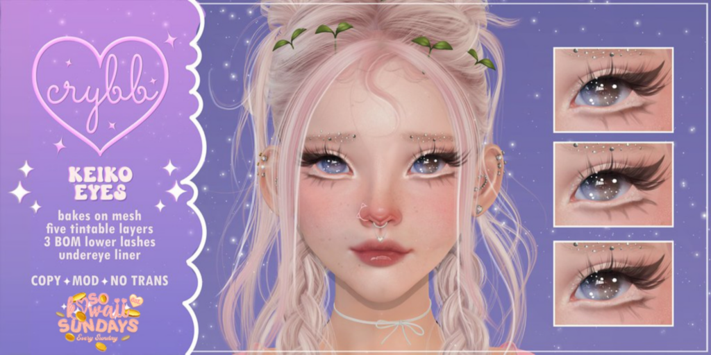 Keiko Eyes - BOM	&lt;a href=&quot;http://maps.secondlife.com/secondlife/Lavender/29/158/2239&quot; target=&quot;_blank&quot;&gt;Teleport&lt;/a&gt;