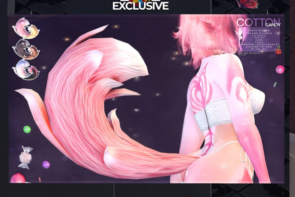 Cotton Candy Tail, L$249 each FP/L$666 MP