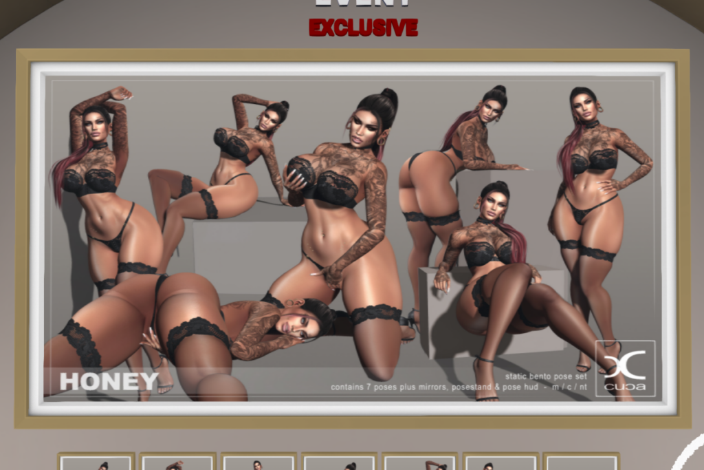 Honey Poses, L$99 each/L$350 FP