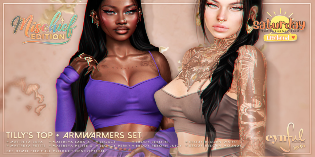 Tilly&#039;s Top &amp; Armwarmers set - Legacy/Maitreya/Reborn/+mods	&lt;a href=&quot;http://maps.secondlife.com/secondlife/Cynful/128/128/2&quot; target=&quot;_blank&quot;&gt;Teleport&lt;/a&gt;