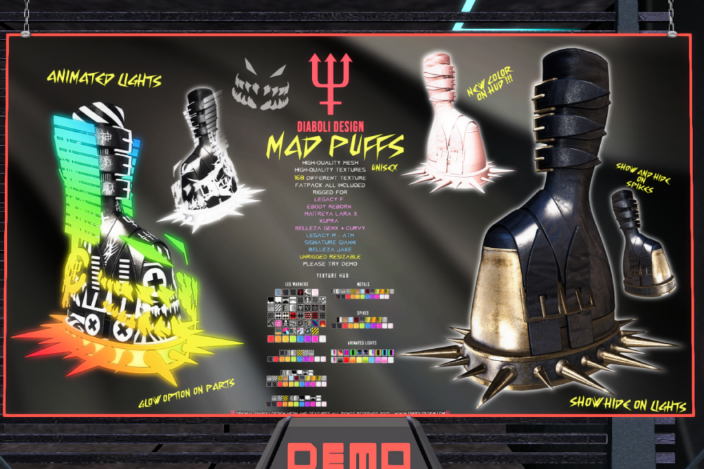Mad Puffs - GenX/Gianni/Inithium/Jake/Legacy F+M/Maitreya/Reborn, L$999 FP