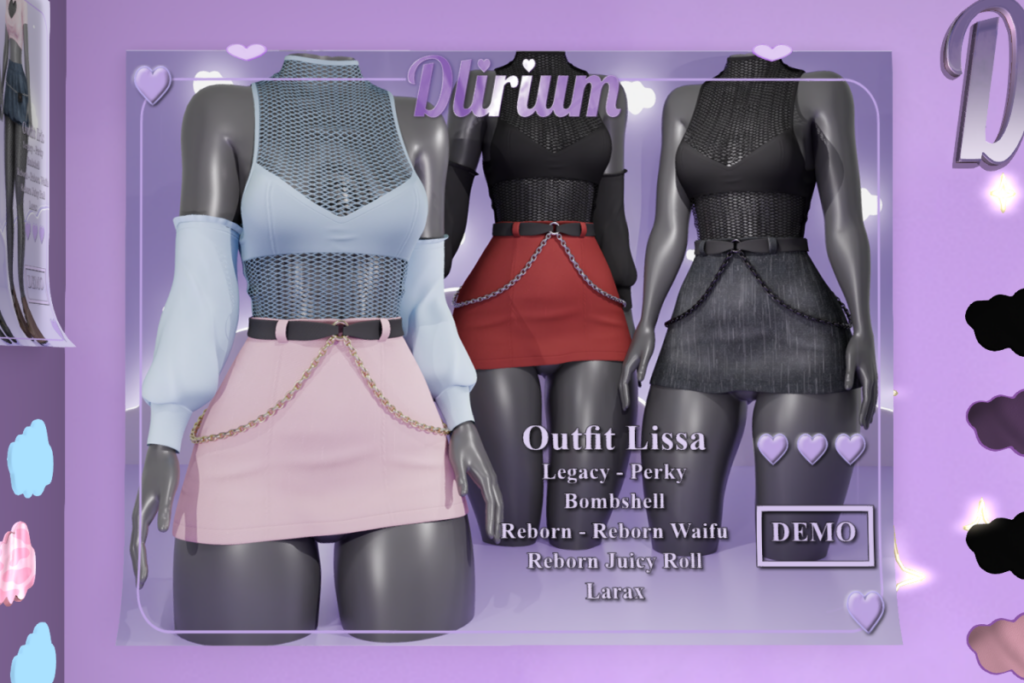Lissa Outfit - Legacy/MaitreyaX/Reborn/+mods, L$289 each/L$1599 FP