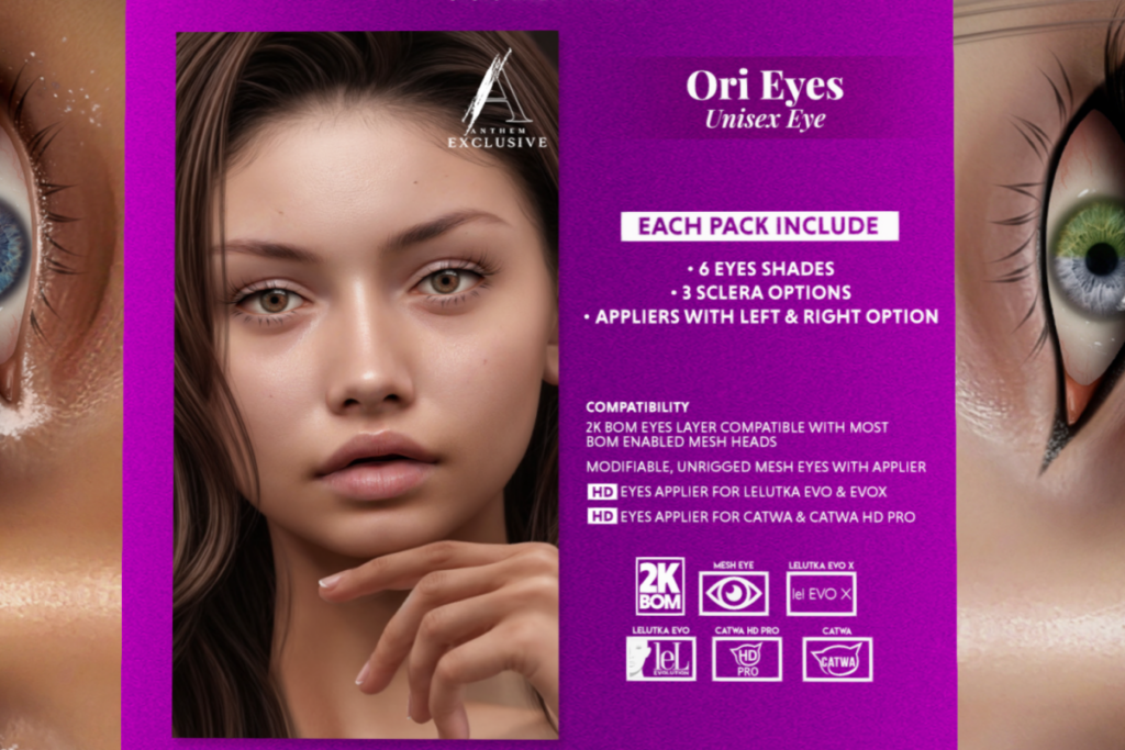 Ori Eyes - BOM/Catwa/Evo/EvoX/Mesh, L$299 each/L$999 FP