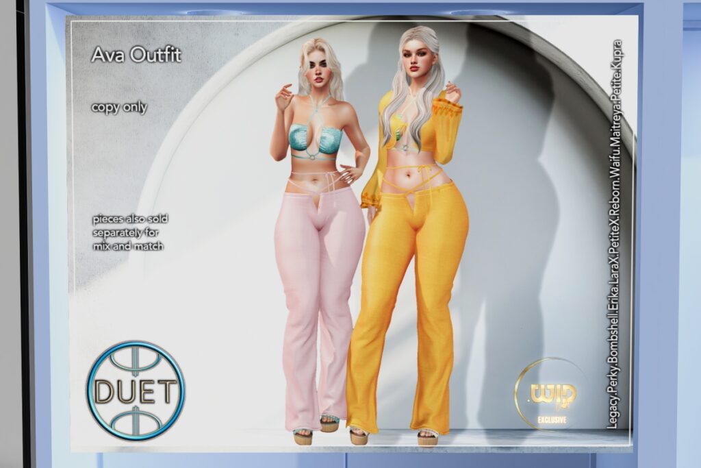 Ava Outfit - Erika/Inithium/Legacy/Maitreya/Reborn/+mods, L$99-L$125 each/L$399-L$599 each FP