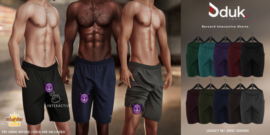 Bernard Interactive Shorts - Gianni/Jake/Legacy	&lt;a href=&quot;http://maps.secondlife.com/secondlife/Heartbreak/139/143/94&quot; target=&quot;_blank&quot;&gt;Teleport&lt;/a&gt;