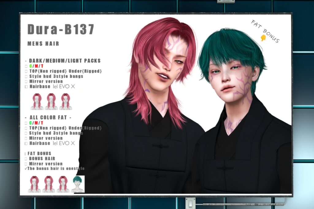 B137 Hairstyle &amp; Hairbase - EvoX, L$390 each/L$850 FP
