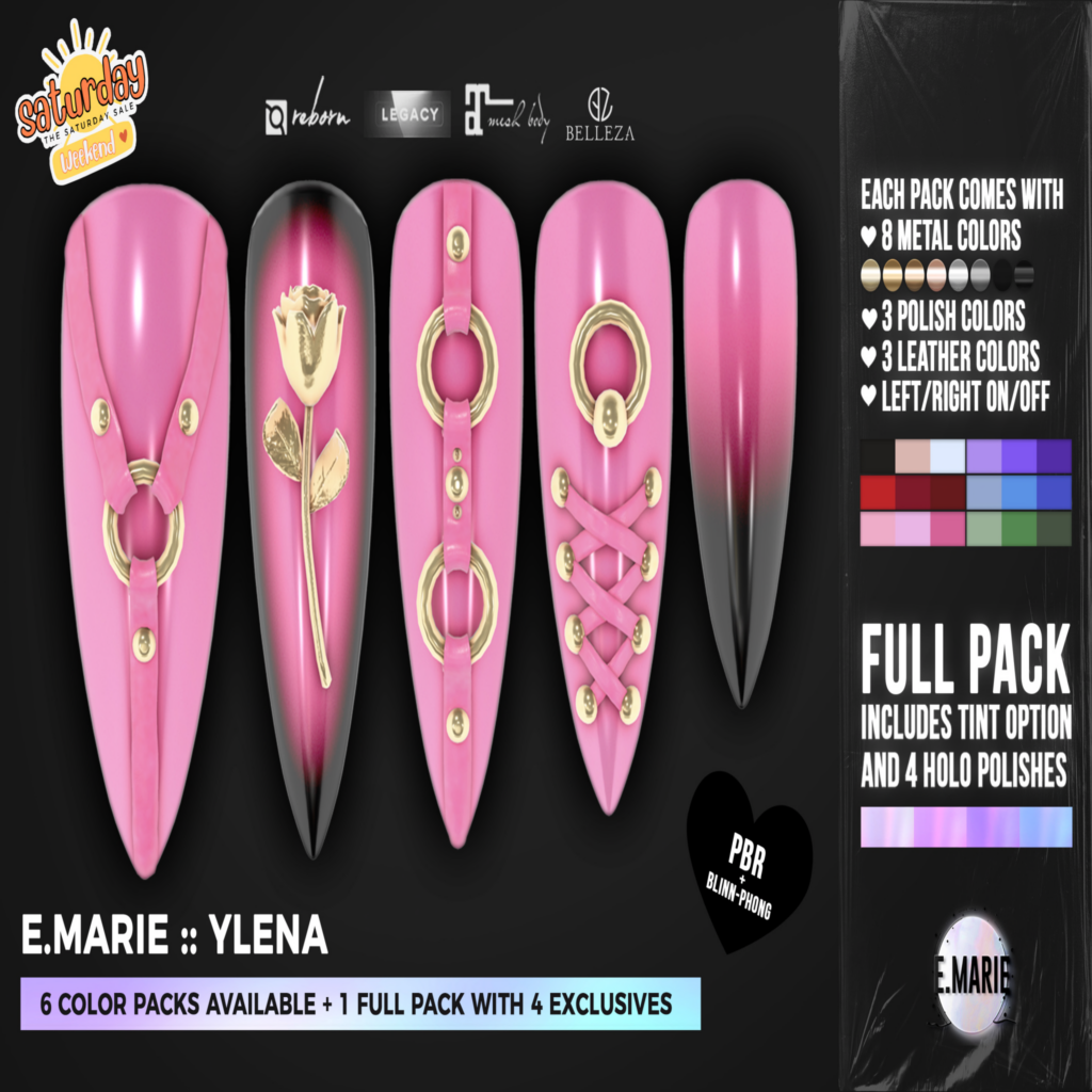 Ylena Mesh Nails - GenX/Legacy/Maitreya/Reborn	&lt;a href=&quot;http://maps.secondlife.com/secondlife/xoxo/86/130/41&quot; target=&quot;_blank&quot;&gt;Teleport&lt;/a&gt;