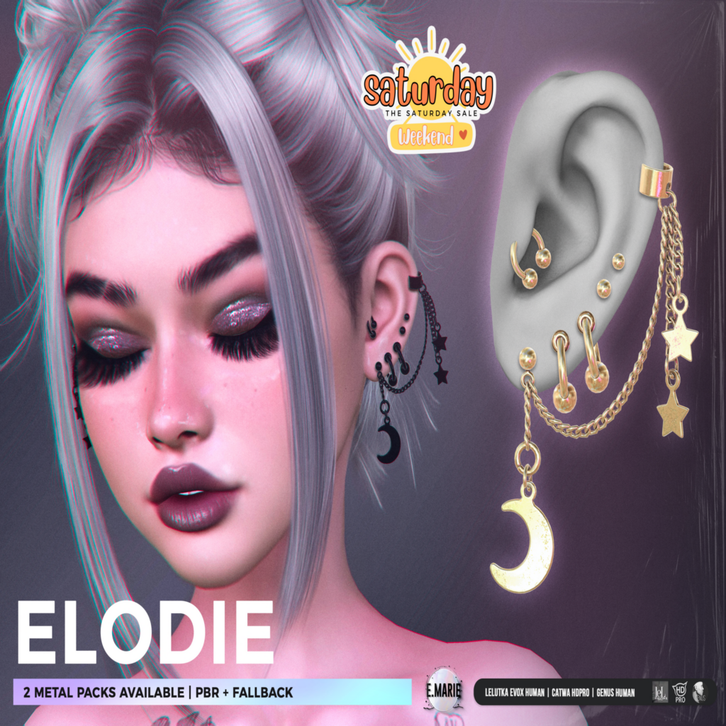 Elodie Earrings - Catwa/EvoX Human/Genus Human	&lt;a href=&quot;http://maps.secondlife.com/secondlife/xoxo/87/128/41&quot; target=&quot;_blank&quot;&gt;Teleport&lt;/a&gt;