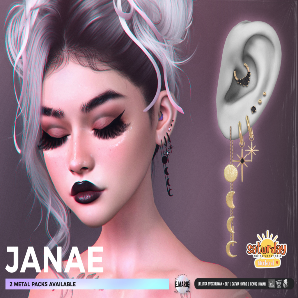 Janae Earring - Catwa/EvoX Human+Elf/Genus Human	&lt;a href=&quot;http://maps.secondlife.com/secondlife/xoxo/86/130/41&quot; target=&quot;_blank&quot;&gt;Teleport&lt;/a&gt;