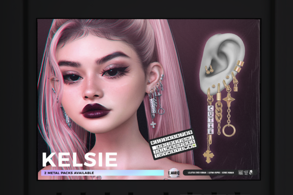 Kelsie Earrings - Catwa HD/EvoX/Genus, L$299 each