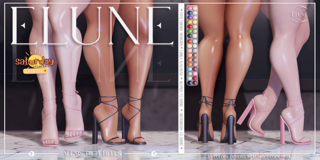 Alexis High Heels - Erika/Inithium/Legacy/Reborn	&lt;a href=&quot;http://maps.secondlife.com/secondlife/Happy%20Hills/37/59/1002&quot; target=&quot;_blank&quot;&gt;Teleport&lt;/a&gt;