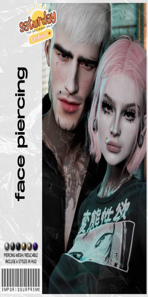 Face Piercing	&lt;a href=&quot;http://maps.secondlife.com/secondlife/Ember%20Island/112/26/3907&quot; target=&quot;_blank&quot;&gt;Teleport&lt;/a&gt;