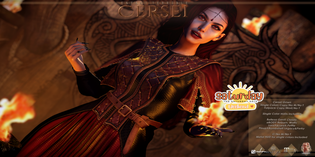 Cersei Gown - GenX/ Classic/ Legacy/MaitreyaX/Reborn/+mods	&lt;a href=&quot;http://maps.secondlife.com/secondlife/Heavens%20Gate/113/99/85&quot; target=&quot;_blank&quot;&gt;Teleport&lt;/a&gt;