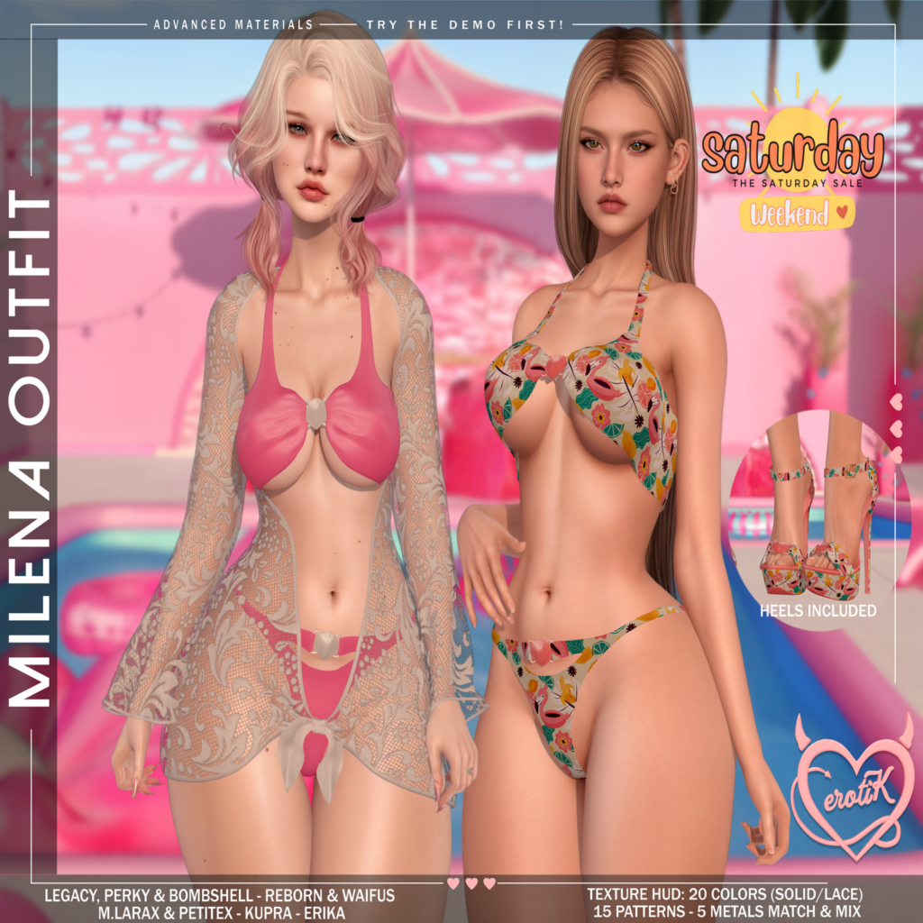 Milena Outfit - Erika/Inithium/Legacy/MaitreyaX/Reborn/+mods	&lt;a href=&quot;http://maps.secondlife.com/secondlife/WIP/110/141/1501&quot; target=&quot;_blank&quot;&gt;Teleport&lt;/a&gt;
