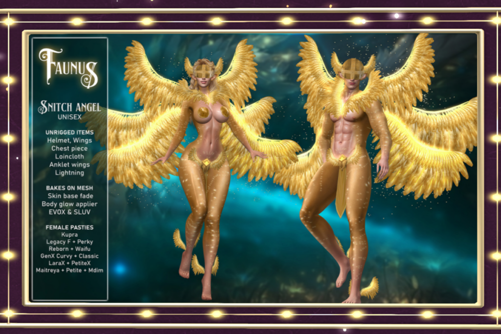Snitch Angel - see ad for fits, L$50-L$275 each