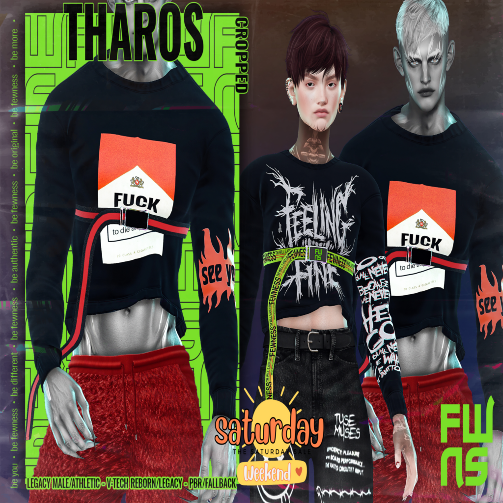 Tharos Cropped Top - Legacy M/Legacy F V-Tech/Reborn V-Tech/+mods	&lt;a href=&quot;http://maps.secondlife.com/secondlife/Moonstar/140/121/40&quot; target=&quot;_blank&quot;&gt;Teleport&lt;/a&gt;