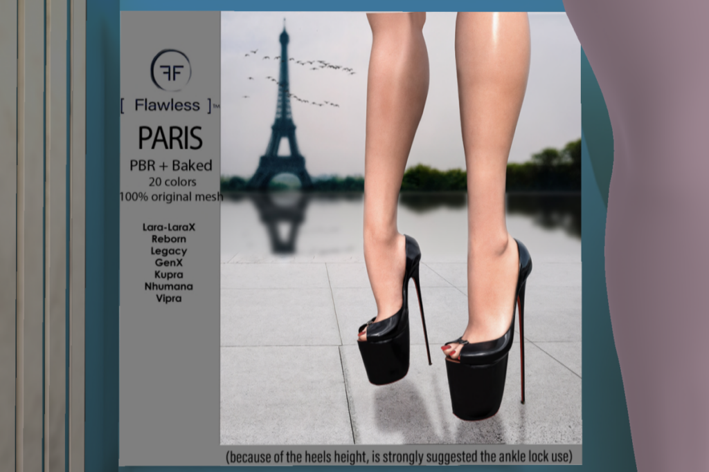 Paris Heels - GenX/Inithium/Legacy/Maitreya/Nhumana/Reborn/+mods, L$450 each/L$1250 FP