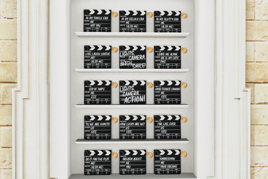 Clapboard, L$50 each/L$399 FP