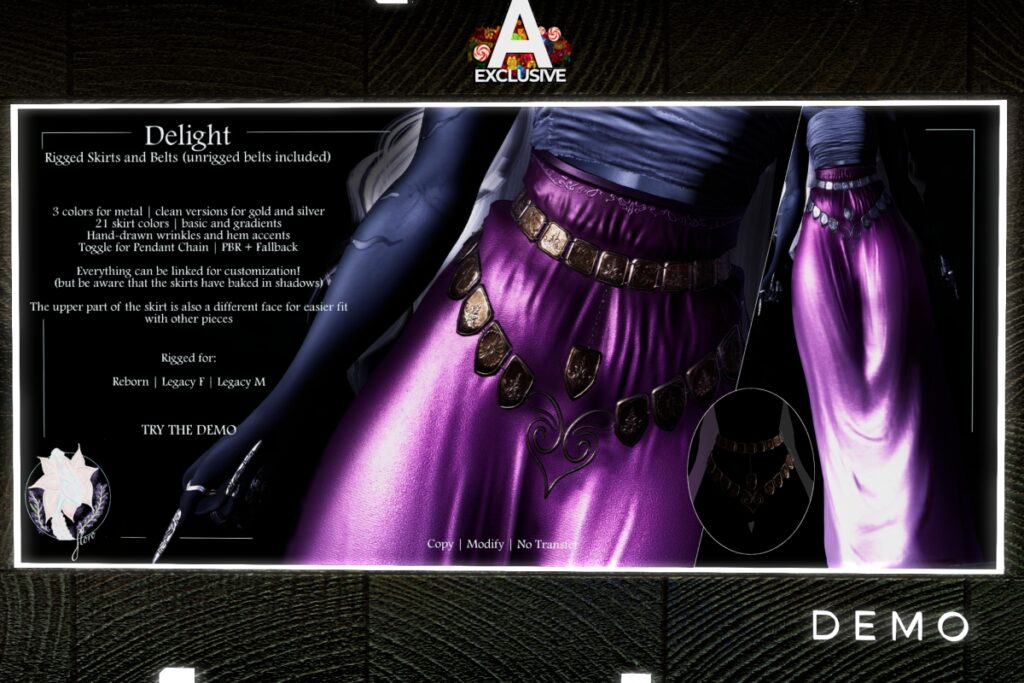 Delight SKirt - Legacy M+F/Reborn, L$850 FP