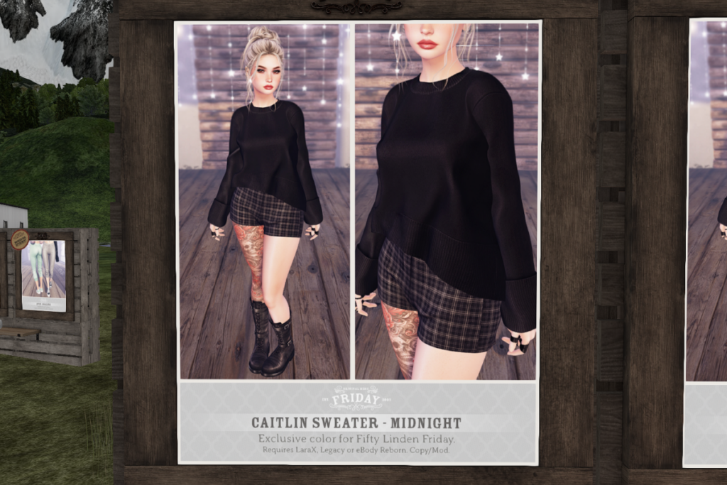 Caitlin Sweater - Legacy/MaitreyaX/Reborn	&lt;a href=&quot;http://maps.secondlife.com/secondlife/White%20River%20Farm/181/134/22&quot; target=&quot;_blank&quot;&gt;Teleport&lt;/a&gt;