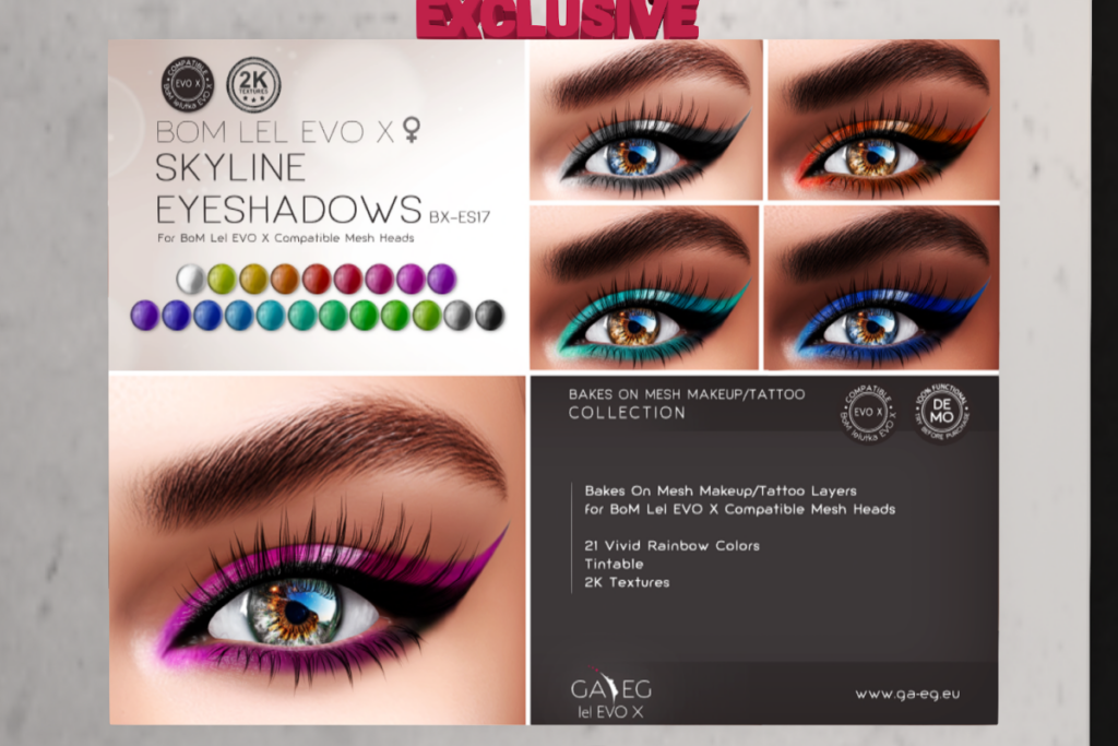 Skyline Eyeshadows - EvoX, L$380