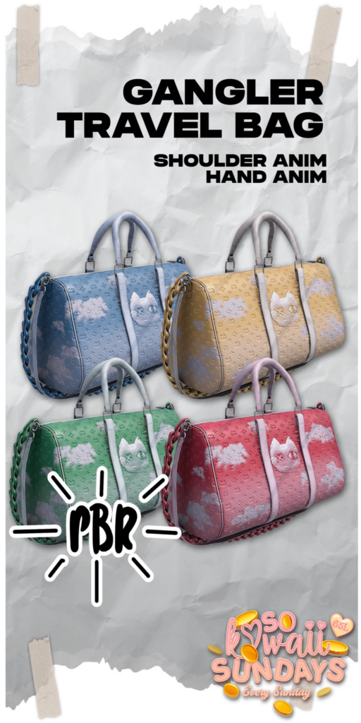 Gangler Travel Bag	&lt;a href=&quot;https://maps.secondlife.com/secondlife/Fang/92/95/2751&quot; target=&quot;_blank&quot;&gt;Teleport&lt;/a&gt;