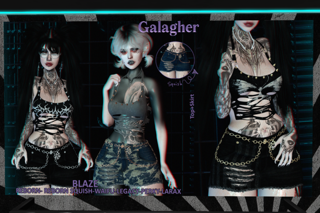 Blaze Top and Skirt - Legacy/MaitreyaX/Reborn/+mods, L$299 each/L$1599 FP