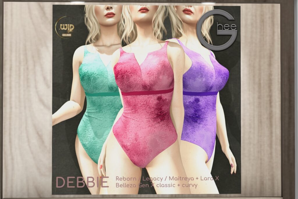 Debbie Bodysuit - GenX/Legacy/Maitreya/Reborn/+mods, L$189 each/L$1499 FP