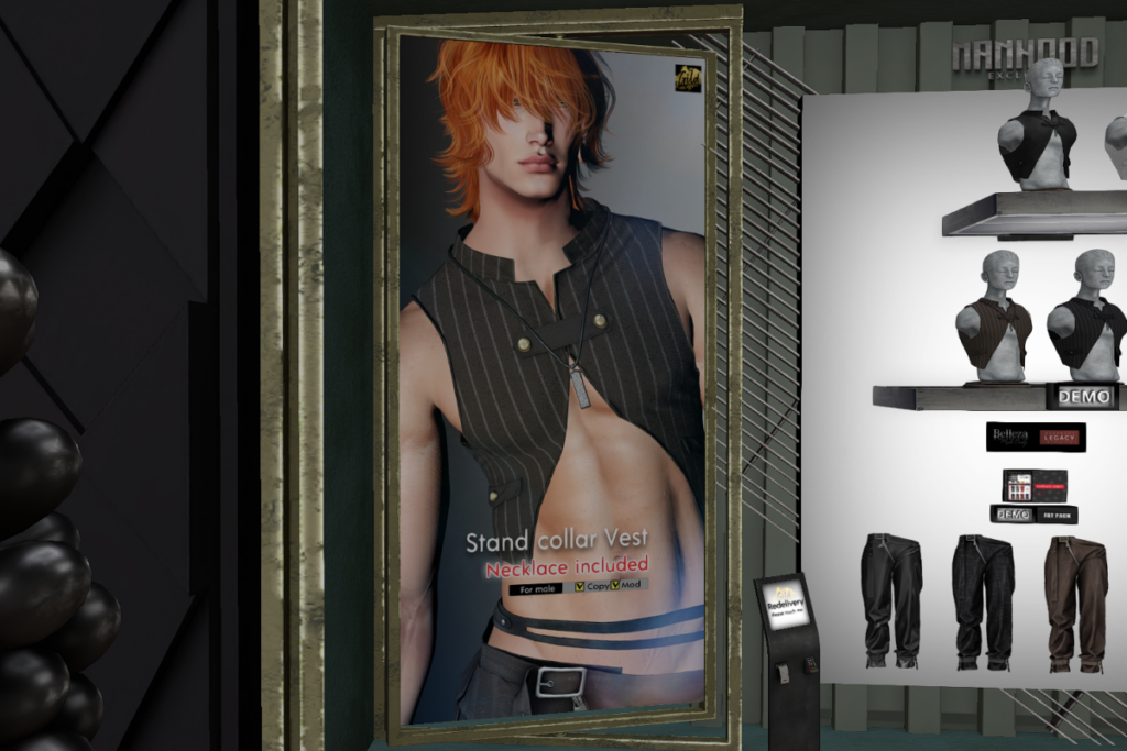 Stand Collar Vest &amp; Bind Trip Pants - Jake/Legacy, L$220-L$260 each/L$860-L$1200 each FP