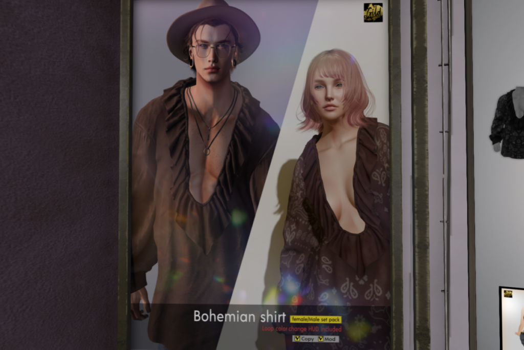 Bohemian Shirt - Fits not Listed, L$380 each/L$1550 FP