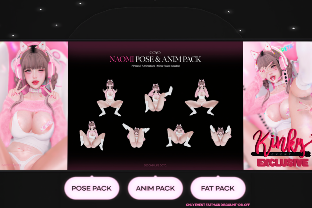 Naomi Poses &amp; Animations, L$269-L$319 each/L$333 FP