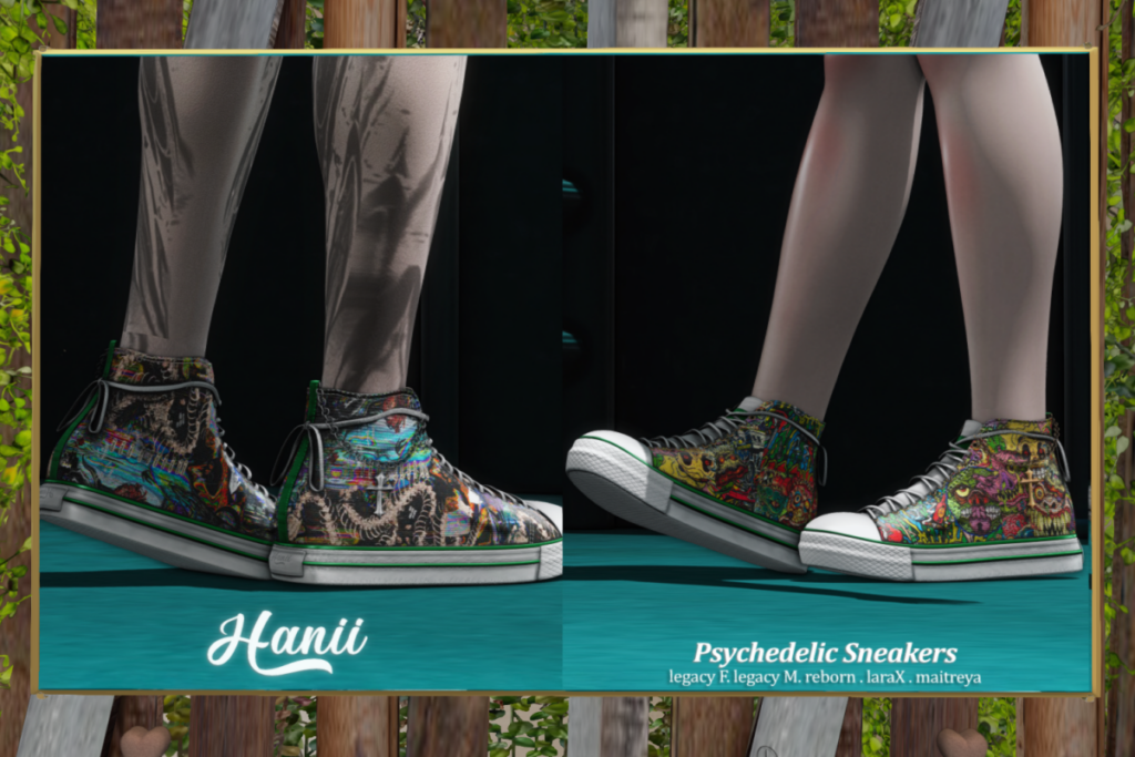 Psychadelic Sneakers - Legacy F+M/Maitreya/Reborn/+mods, L$299 each/L$999 FP