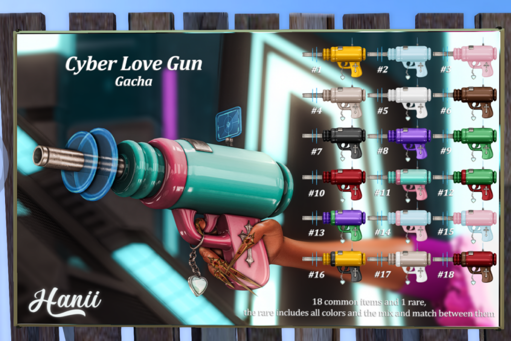 Cyber Love Gun, L$90 per play/L$1700 FP