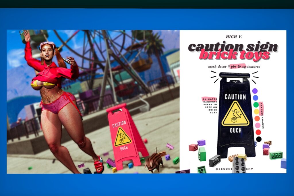 Caution Sign Brick Toys, L$50