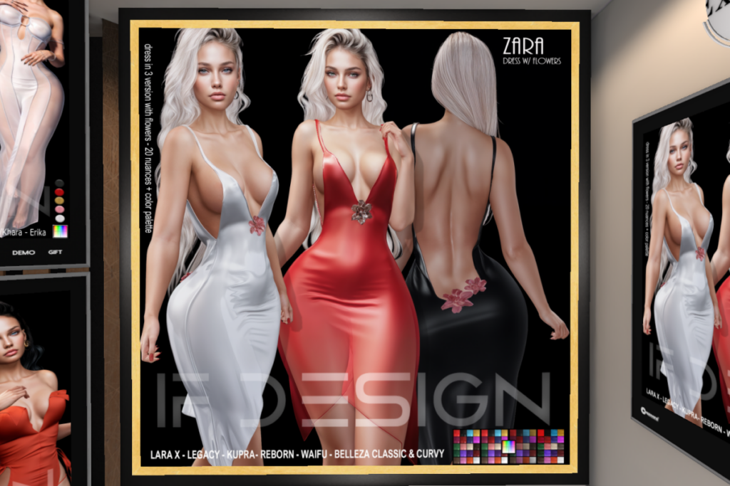 Zara Dress w/Flowers - GenX/Inithium/Legacy/MaitreyaX/Reborn/+mods, L$299
